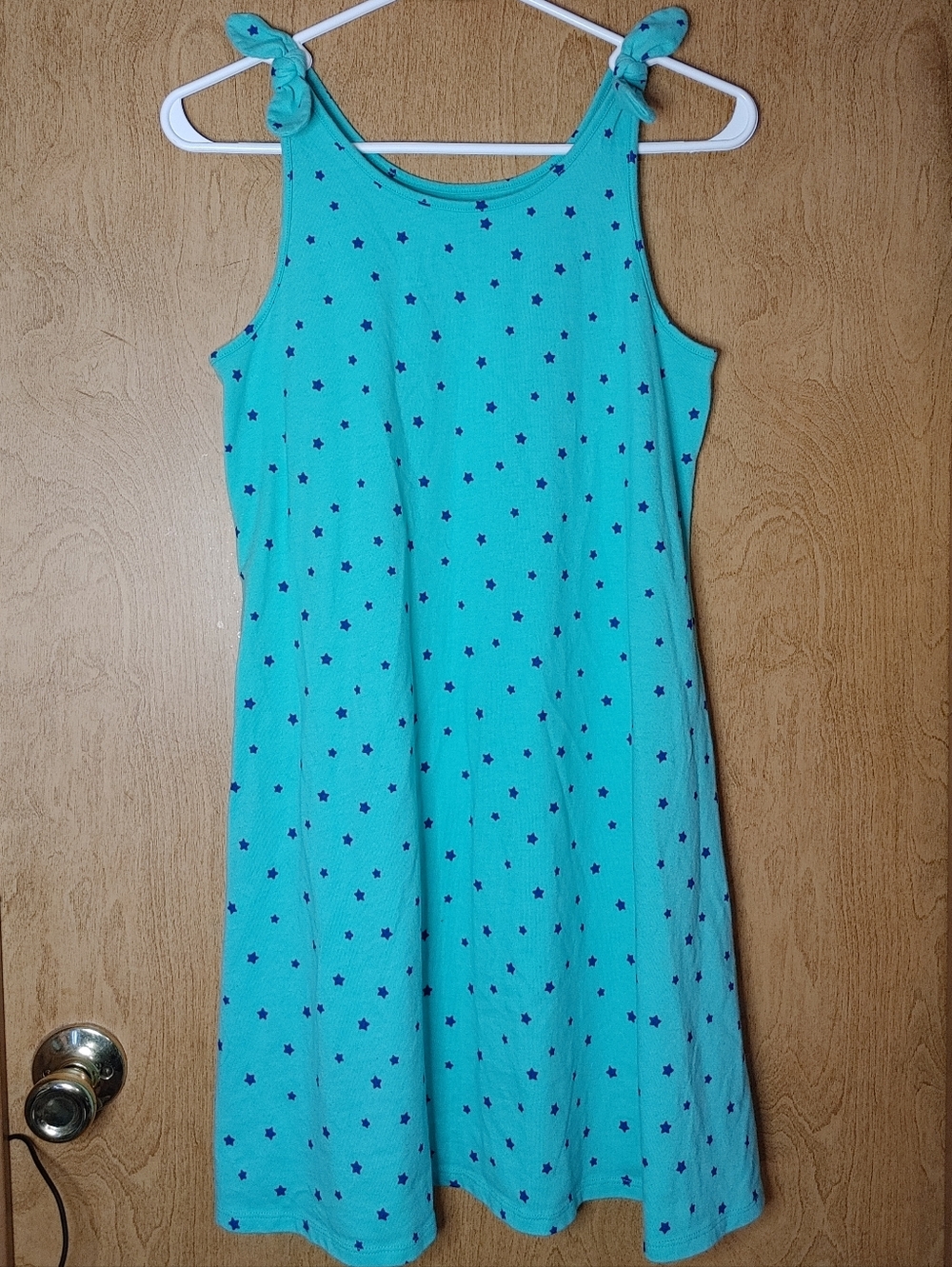 Cat And Jack Turquoise Star Print Faux Tie-Strap Sundress
